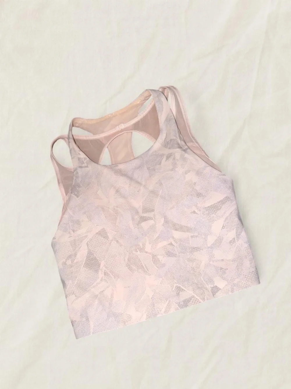 lululemon athletica Pale Pink Patterned Racerback Top